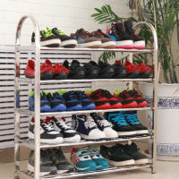 Los zapateros para el hogar están hechos de hierro y plástico duraderos y resistentes, puertas estrechas gruesas y largas, y plata para habitaciones de varios pisos de un solo piso - details 8