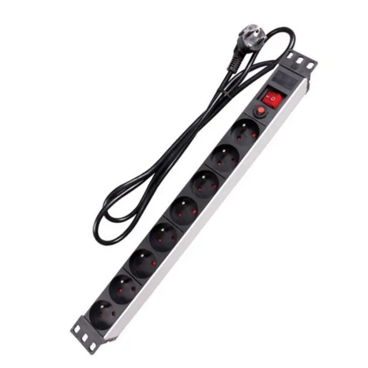 Regleta 8 enchufes para rack 19 pulgadas con interruptor. TRICOM - 1