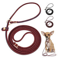 Correa De Cuero Para Perros Pequeños 4ft/5ft Collar P Chian Traction Lead Rope Para Chihuahua Bulldog Ropa De Animales De Compañía - details 2