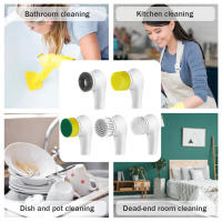 Cabezas De Cepillo De Limpieza Electrónico Para Baño Y Cocina 5pcs Herramientas De Limpieza Prácticas Y Convenientes Para El Hogar Accesorios Eco-amigables - details 2