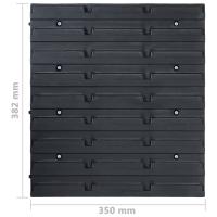vidaXL Kit de cajas de almacenaje 32 pzas paneles de pared rojo/negro - details 5