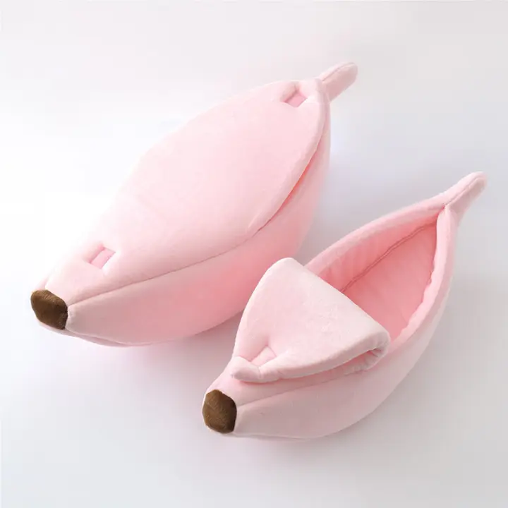 Cama Para Gato En Forma De Plátano Casa Cozy Y Divertida Almohadilla Acolchada Duradera Portátil Jaula Para Mascotas Colores Variados Suministros Para Gatos - 1