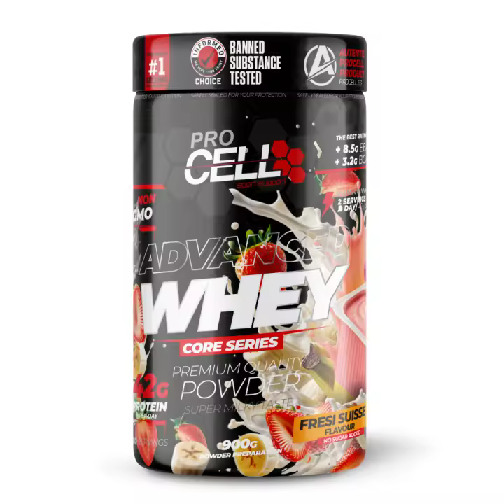 Proteina Concentrada- Whey Core 900gr Fresi Suisse Procell Sport -  Proteína de Suero, Bajo en Carbohidratos y Grasas - 1