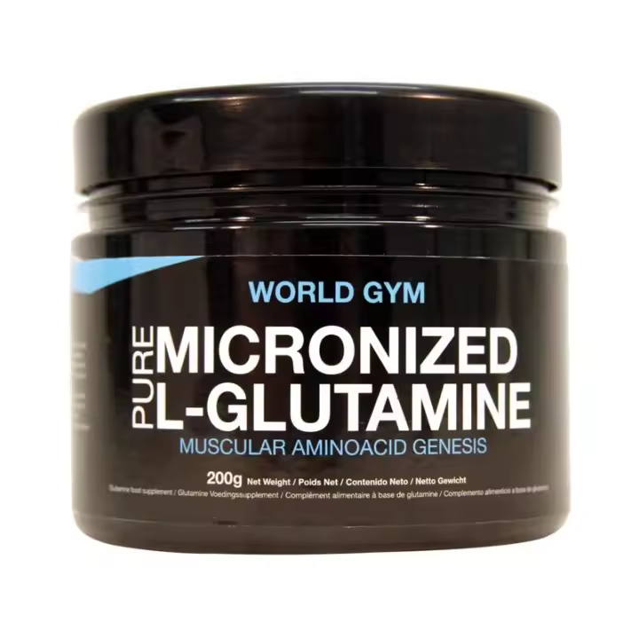 Pure Glutamine Micronized 100% Pura - Aminoácido para Desarrollo Muscular, Hidratación y Recuperación Rápida - Disponible en 200g y 500g - World Gym - Olympus Sport Nutricion - 1