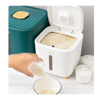 Caja De Almacenamiento Para Arroz 5/10KG a Prueba De Humedad Y Plagas Con Tapa De Bala Contenedor De Cocina Para Alimentos De Mascotas Material Plástico Estilo Clásico - details 18