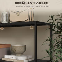 HOMCOM Mesa de Consola Estilo Industrial Mesa de Entrada con Estante Marco de Acero y Antivuelco Mueble de Recibidor para Salón Pasillo Carga 20 kg 90x30x75 cm Negro - details 5