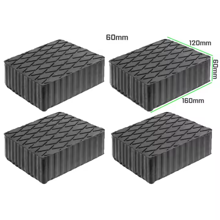 JOMAFA - JUEGO DE 4 TACOS DE GOMA PARA ELEVADORES DE TALLER 160 x 120 x 60mm DE ALTURA - 10302X4 - 1