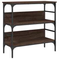 vidaXL Mesa consola madera de ingeniería 75x32x75 cm Negro, Roble Sonoma, Roble ahumado Mesa de sofá Mesa de Entrada para Salón Consola de Entrada Mueble Recibidor Mesita Mesa auxiliar Salon - details 3