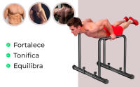 ManiBoom Barras Paralelas Calistenia Ancho y Altura AJUSTABLE Carga 220kg - Barra Fondos Agarre ERGONOMICO para gimnasia en Casa - Dip Bar Calisthenics - Pull up Station - Bars Paralletes - details 0