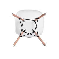 ORION91 Silla ORION91 Polipropileno Color Blanco y Patas en Madera Haya 46,5 x 48 x 82 cm Comedor Oficina Salón Teletrabajo Cocina – SpazioLuzio - details 2