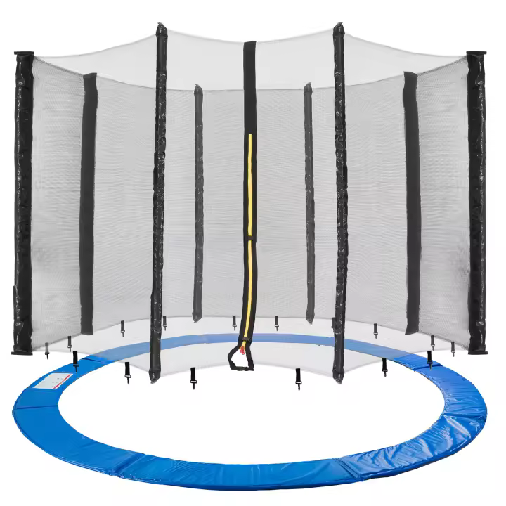 AREBOS Trampolin Sicherheitsnetz + Randabdeckung Randschutz 305 cm 8 Stangen - 1