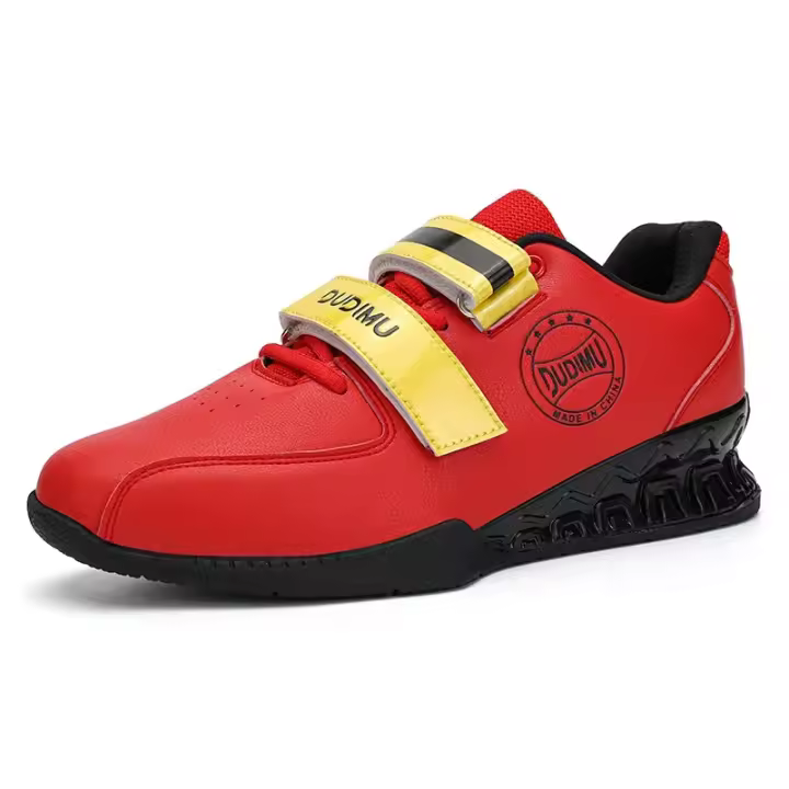 Zapatos De Gimnasio Para Hombres Y Mujeres Negros Rojos Con Cordones Y Anillas Para Levantamiento De Pesas Y Entrenamiento Completo Suela De Goma Microfibra Y Cuero Soporte Y Equilibrio - 1