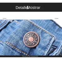 Jeans De Verano Para Hombre Elásticos De Algodón Cómodo Pantalones Rectos Casuales Azul Moda Cierre De Cremallera Trousers De Negocios - details 5