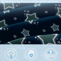 Sábana Ajustada Moderna Y Sencilla Con Estampado De Estrellas Mate Sin Almohadillas Cama Dormitorio Cobija De Cama De Poliéster 100% - details 4