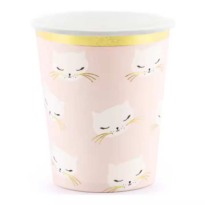Vasos de papel de Gatos de 200 ml - PartyDeco - 6 unidades - 1