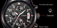 Reloj De Pulsera Deportivo Para Hombre SINOBI Lujo Acero Inoxidable Impermeable Cronógrafo Luminoso Calendario Completo Resistente Al Choque Montre Homme - details 9