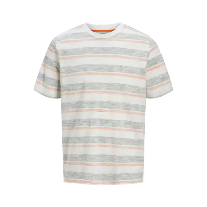 Jack & Jones Birk Striped Tee Camiseta Rayas Gris Verdoso - Elástico Y Suave - 1