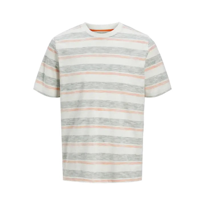 Jack & Jones Birk Striped Tee Camiseta Rayas Gris Verdoso - Elástico Y Suave - 1