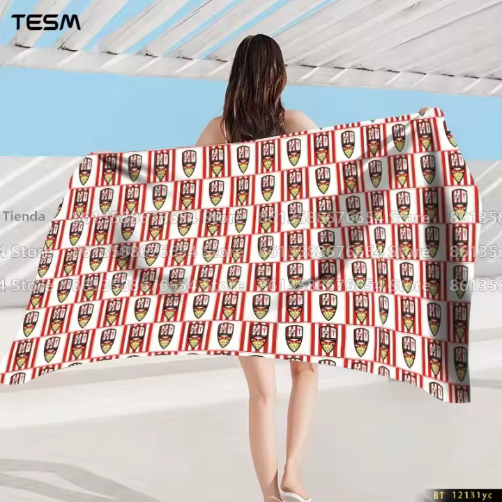 Toalla De Baño Absorbente Y Cómoda Para Playa Y Hotel Estampada Con Patrón Moda Tela Terry Mecánica Lavable Para Pareja - 1