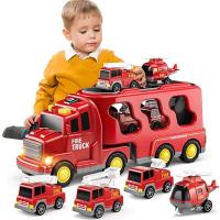 Vehículo De Transporte Con Luz Y Música Para Juguetes De Ingeniería De Protección Contra Incendios De Dos Capas Grande Para Niños - details 11