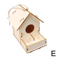 Caja De Pájaros De Madera Miniatura Para Exterior Casa Colgante Para Pájaros DIY Pintura Decoración De Jardín Cova Para Papagayo - details 20