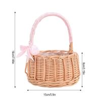 Cesta De Flores Hecha a Mano De Rotura Cesta De Almacenamiento De Paja Para Decoración De Boda Y Hogar Cesta De Novia Ecológica Y Rustica - details 12