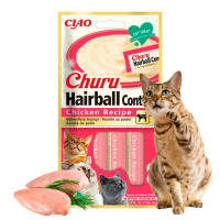 Pack de 3  Churu Hairball Snack Puré Receta De Pollo Para Gatos 4X14gr - details 0