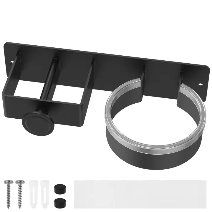 Soporte De Secador De Pelo Para Pared Organizador De Herramientas De Baño Soporte Adhesivo Para Secador Y Linterna De Baño Material De Aluminio - 1