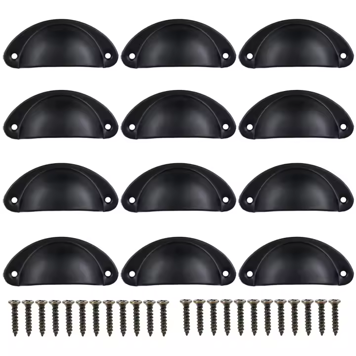 Manijas De Gabinete Retro Semi-Circulares Hojalata De Hierro Para 12 Cajas Y Cajones Accesorios De Madera Para Hogar - 1