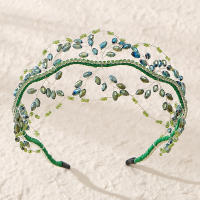 Diadema De Cristal Hecha a Mano Para Mujer Accesorio De Cabello Perla Tiaras De Boda Y Cumpleaños Joyería De Pelo Para Fiesta Involucración - details 15