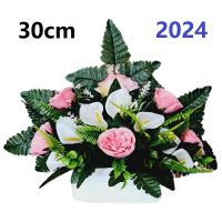 Centro de Flores para Cementerio Gerimport - Ramos de Flores para Todos los Santos - Flores Artificiales de Tela - Ancho 30cm - Alto 30cm - Personalizar Color y Medida - Contacto Directo con Nosotros - details 0