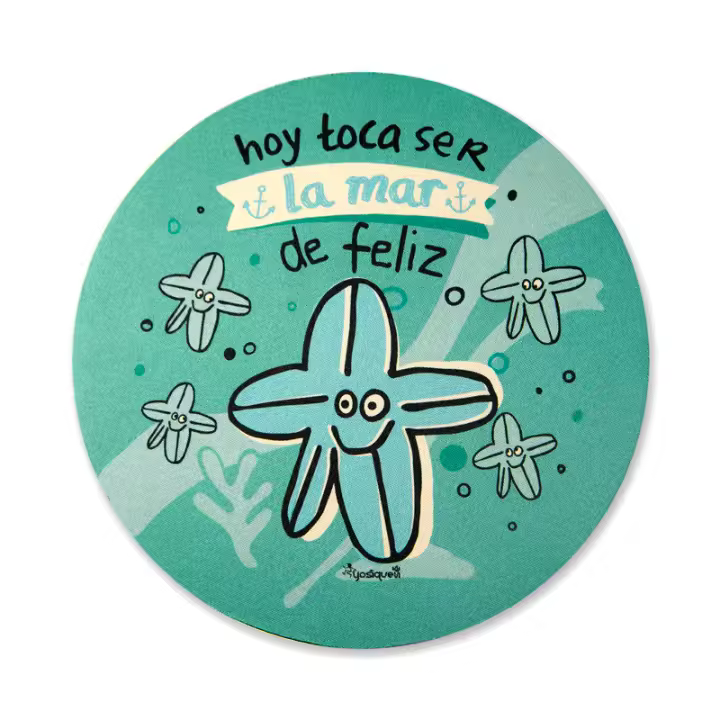 YOSIQUESE Alfombra Ratón | Modelo: 'Hoy toca ser la mar de feliz' | Productos y regalos solidarios hechos por personas con discapacidad - 1