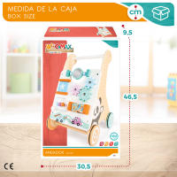 WOOMAX - Andador madera para bebés, carrito andador, 29,5x33x47 cm, juguetes de madera para bebés, incluye actividades, espejo, figuras interactivas, madera FSC, juguete multisensorial, juguetes infantiles, juegos para niños de 1 año - details 6