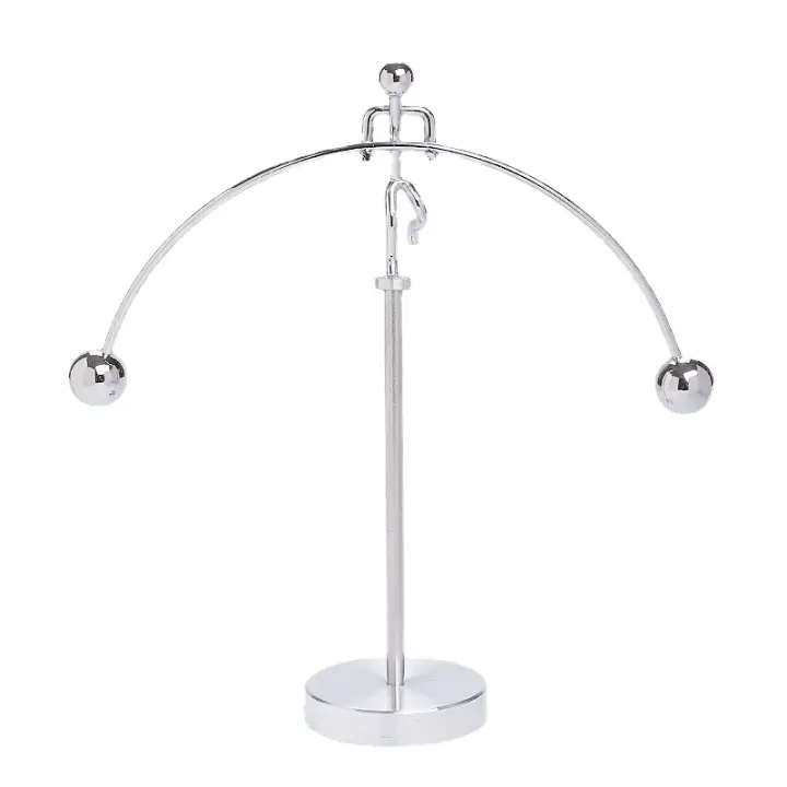 Levantador de pesos cinética Arte balance de Maple física Educación decoración para el escritorio de oficina en casa (plata) - 1