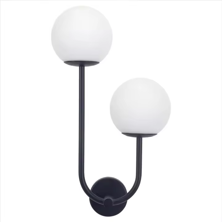 FORLIGHT Sfera Lamapara aplique con forma ovalada  y 2 esferas en color negro para bombilla G9 - 1