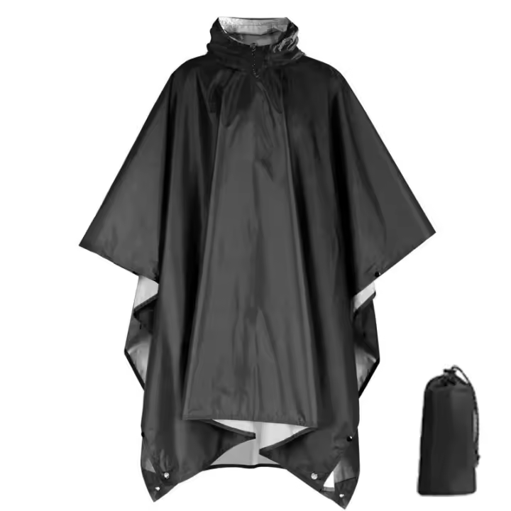 Poncho De Lluvia Pesado Para Camping Impermeable Ligero De Uso Emergencial Para Hombres Y Mujeres Tamaño Universal Para Adultos - 1