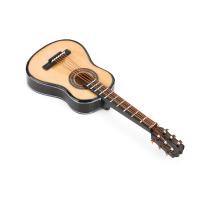Guitarra De Madera Miniatura 10cm Con Soporte Decoración De Escritorio Instrumento Musical Ornamento Artesanal Para Coleccionistas - details 4