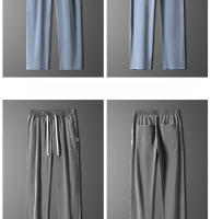 Pantalones Casuales Para Hombre Lyocell Verano Transpirables Moda Coreana Rectos Cómodos Suaves De Cintura Media Con Bolsillos - details 13