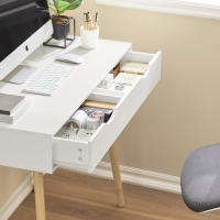 SoBuy FWT40-WN,Mesa de Ordenador con 2 cajones,Mesa de Escritorio,Blanco,90 x 77 cm,ES - details 1