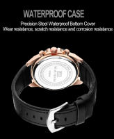 Reloj De Pulsera De Cuero Negro 46mm Estilo Militar Grande Movimiento De Cuarzo Con Calendario Decorativo Resistentes Al Choque Y Agua Para Hombre - details 2