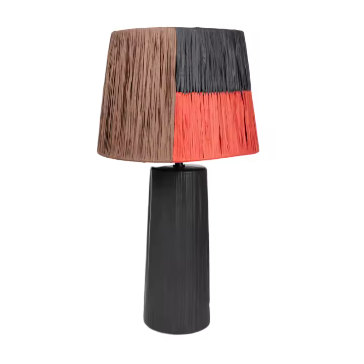 LAMPARA CERAMICA NEGRA PANTALLA COLORES CUERDA HM1130 FIJALO - 1