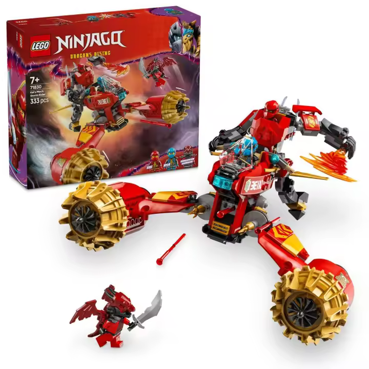LEGO 71830 NINJAGO Moto-Meca de la Tormenta de Kai, Juguete de Construcción, Juego Ninja con Moto y 3 Minifiguras, Figura Articulada con Katana, Regalo para Niños y Niñas de 7 Años o Más - 1