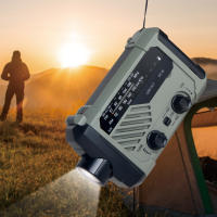 Radio de emergencia portátil, radio de emergencia FM/AM con generador solar recargable, con linterna LED y luz de lectura, fuente de energía móvil de 2000mAh con manivela. - details 2