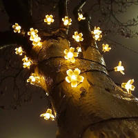 Luces De Cadena Solar De Paloma 100LED/50LED/20LED 8 Modos Exterior Navidad Jardín Fiesta Decoración Luz De Flores De Cerezo - details 13