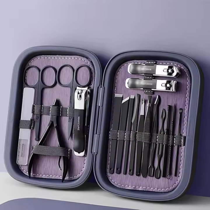 Kit De Aseo Personal Leeseph 18 En 1 Profesional De Acero Inoxidable Para Viajes Set De Manicura Y Pedicura Herramientas De Corte Y Afeitar Para Dedos Y Pies - 1