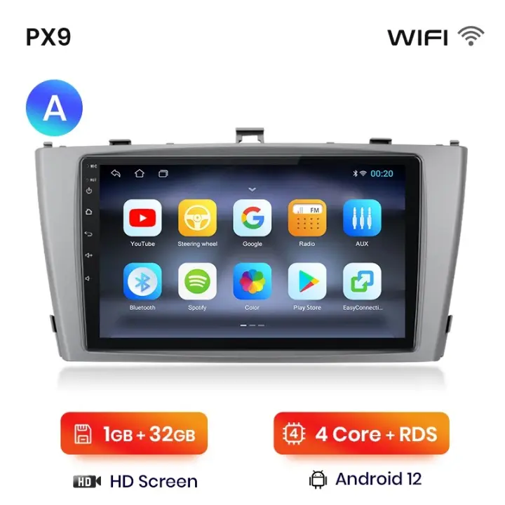 AWESAFE inalámbrico CarPlay Android Auto Radio para Toyota Avensis 2008 2009 2010 2011 2012 2013 2014 2015 coche reproductor multimedia GPS 2 din autoradio volante controles RDS Bluetooth - 1