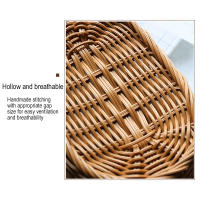 Cesta De Paja De Rotura Hecha a Mano En Forma Oval Para Almacenamiento De Snacks Caja De Frutas Para La Cocina Y Pícnic - details 9