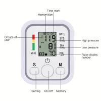 Tensiómetro de Brazo digital , medición precisa de la presión arterial y el pulso, validado clínicamente, Medidor Automático De Presión Arterial Para La Parte Superior Del Brazo, pantalla LCD grande, Con Voz , - details 1