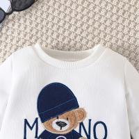 Conjunto De Ropa Para Bebé Terno Con Estampado De Oso Casual Para Niños Y Niñas De 3 a 24 Meses Camiseta De Manga Larga Y Pantalones Navys - details 4