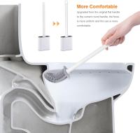 Escobillas y Portaescobillas de Inodoro, Cepillo y Soporte para WC, Silicona, Blanco - details 2